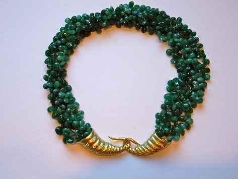 18k Cornacopia Emerald Necklace