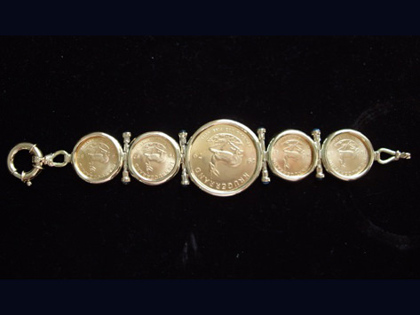 24k coin bracelet