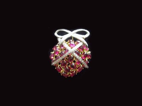 Ruby Broach with Diamond Bow